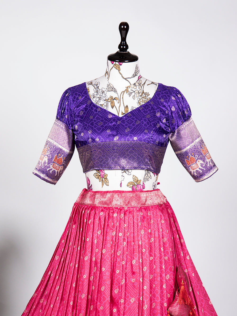 Pink Color Weaving Work With Digital Print Jacquard Silk Dhvani Set Lehenga Choli