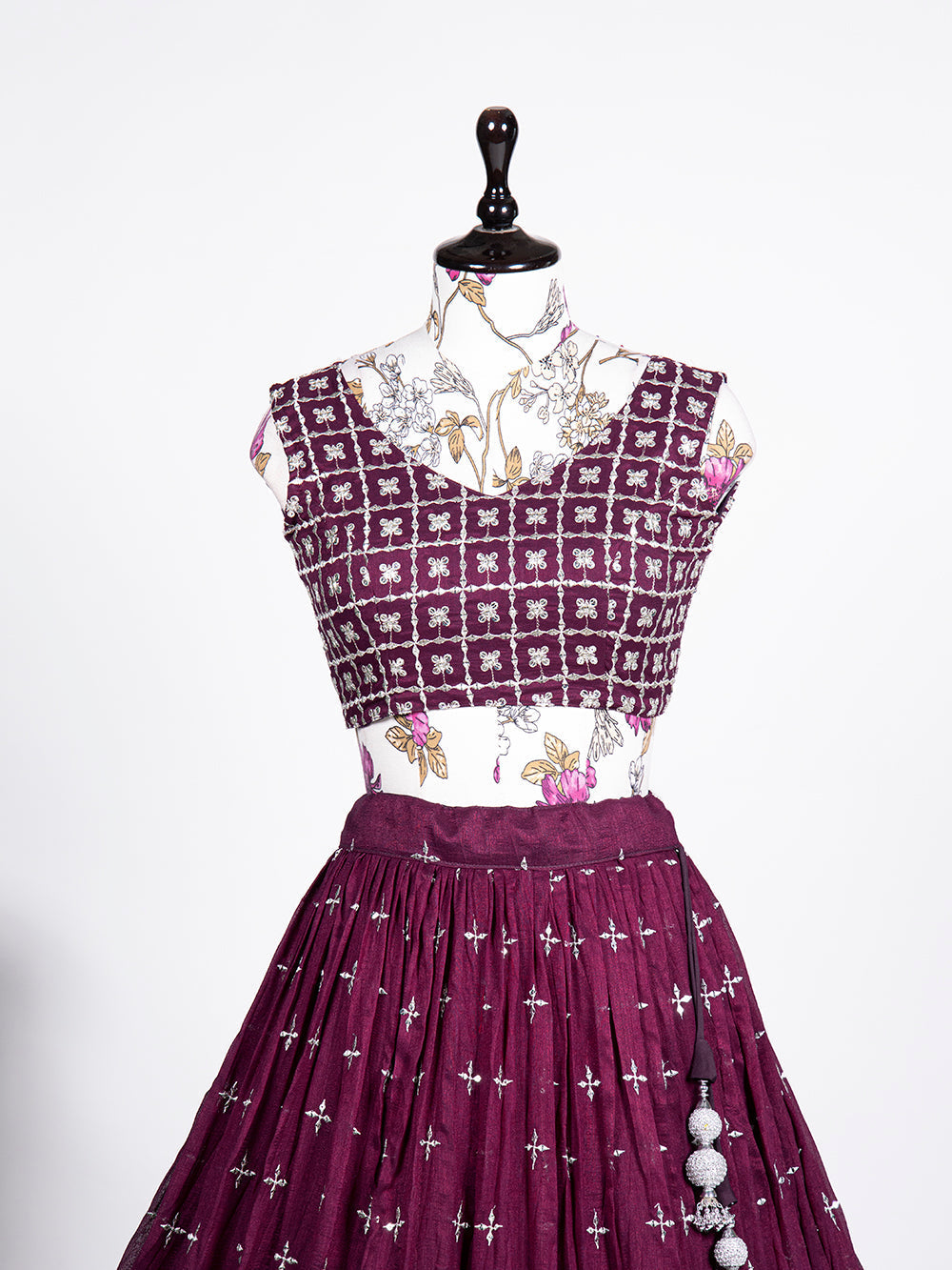 Wine Color Sequins Embroidery Work Neem Silk Lehenga Choli