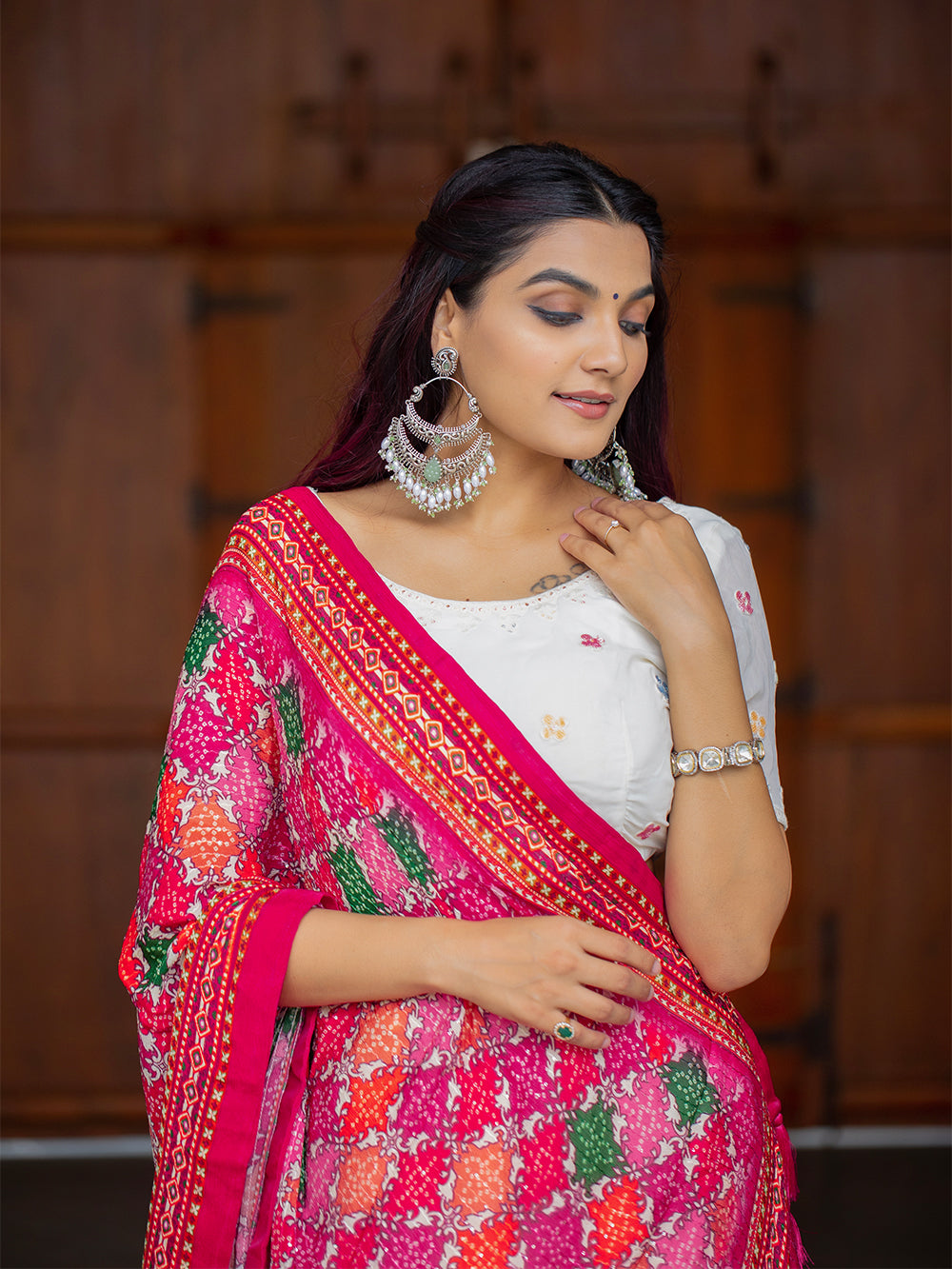 White color Lucknowi Chikankari Work Georgette Lehenga Choli