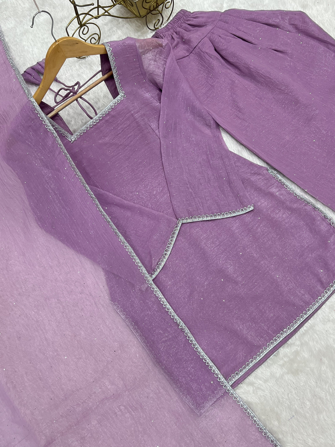 Lavender Silk Kurta Salwar Set