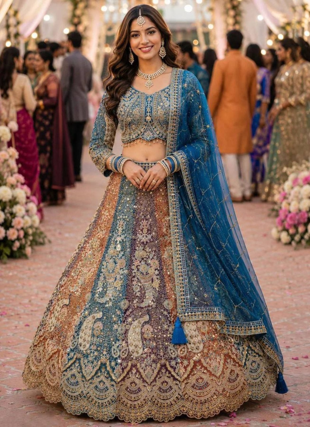 Soft Butterfly Net Lehenga Choli with Heavy Sequins Embroidery
