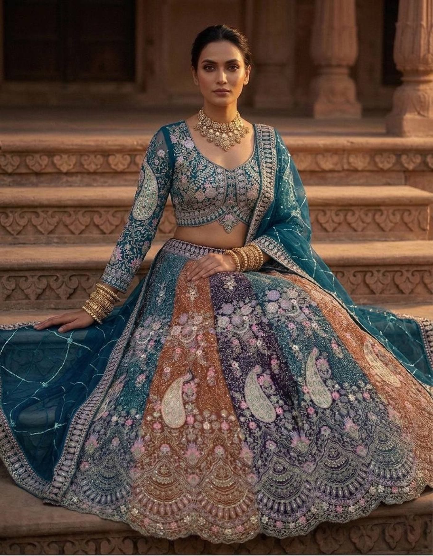 Soft Butterfly Net Lehenga Choli with Heavy Sequins Embroidery