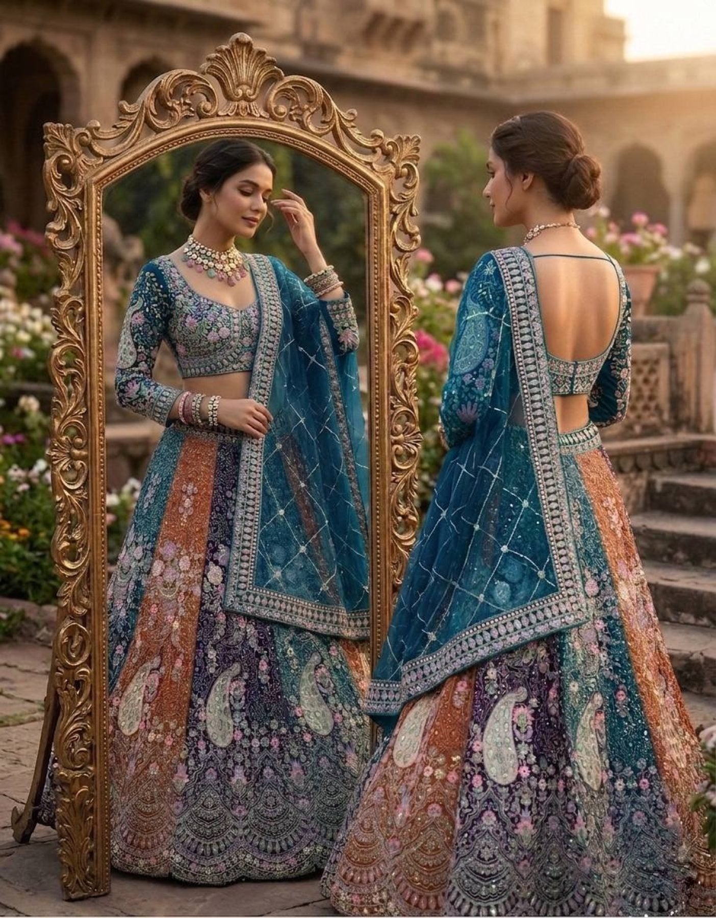 Soft Butterfly Net Lehenga Choli with Heavy Sequins Embroidery