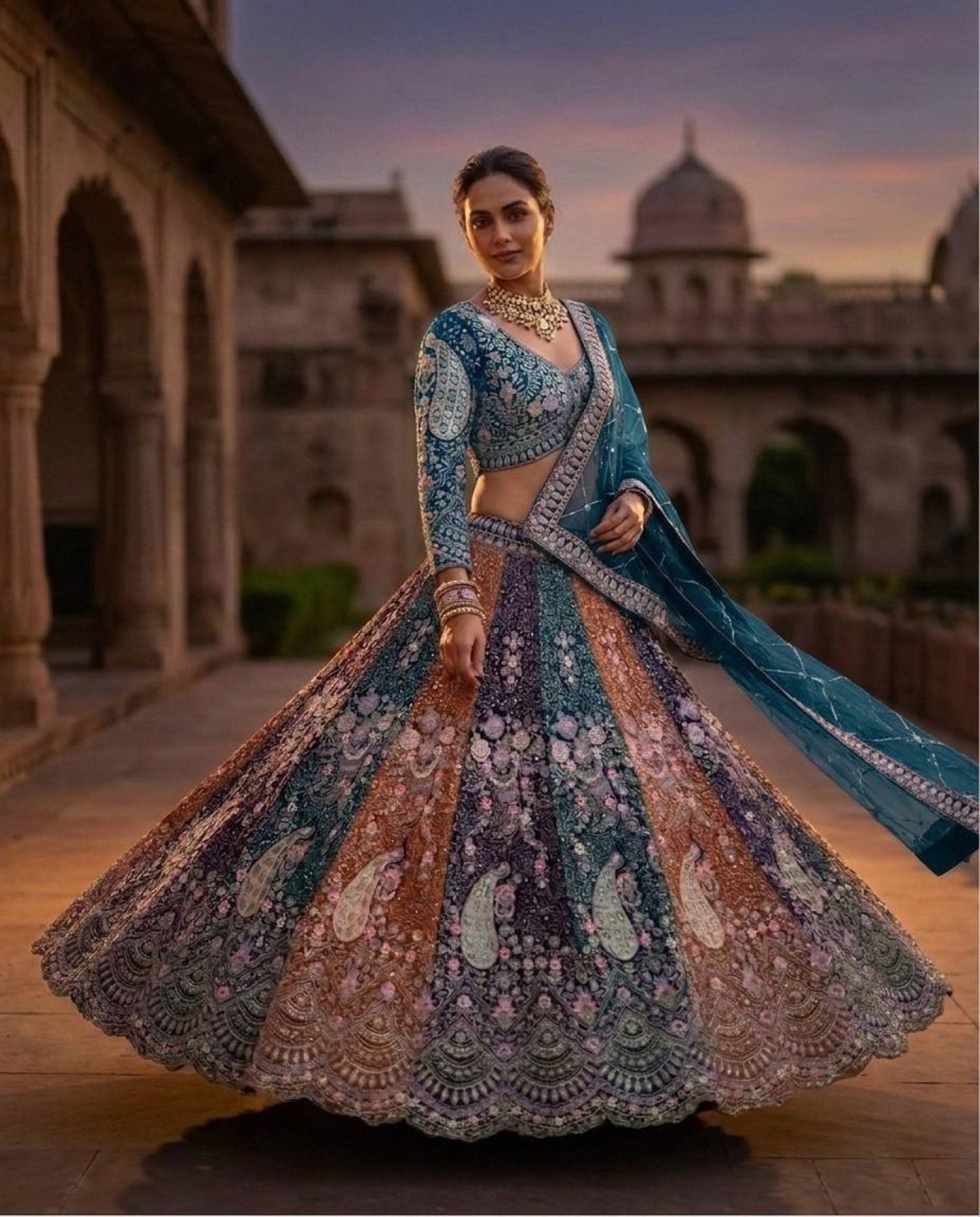 Soft Butterfly Net Lehenga Choli with Heavy Sequins Embroidery