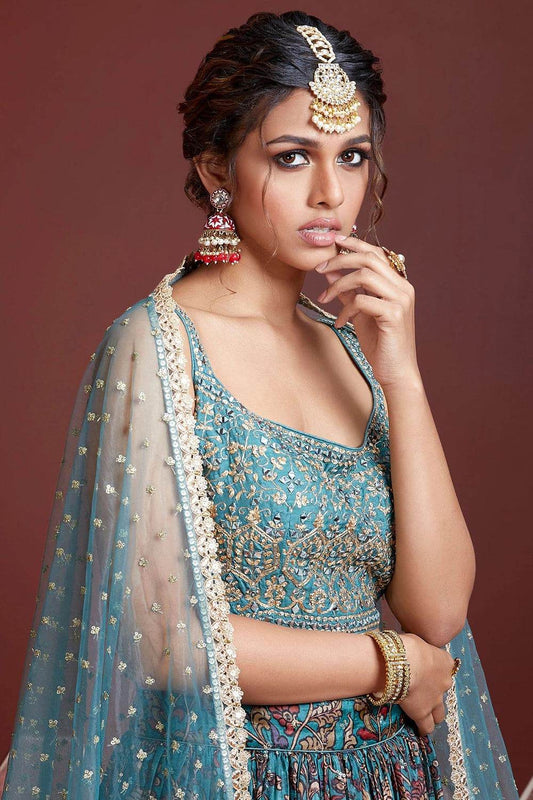 Turkish Blue Lehenga Choli
