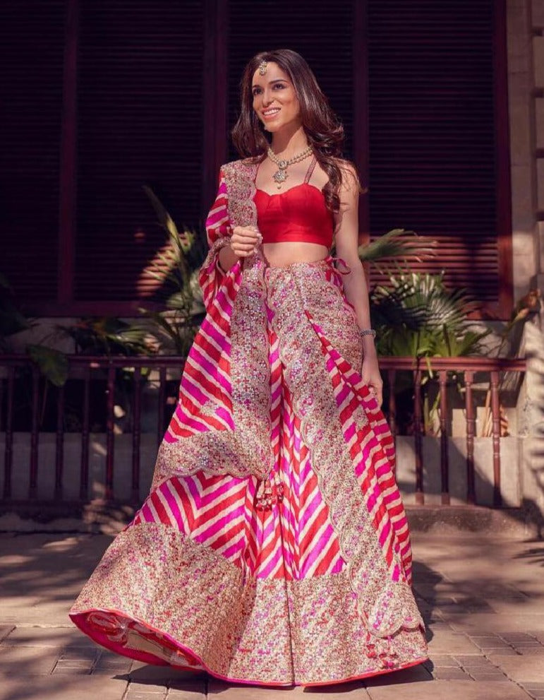 Magnificent Digital Print Rani Pink Lehenga Choli