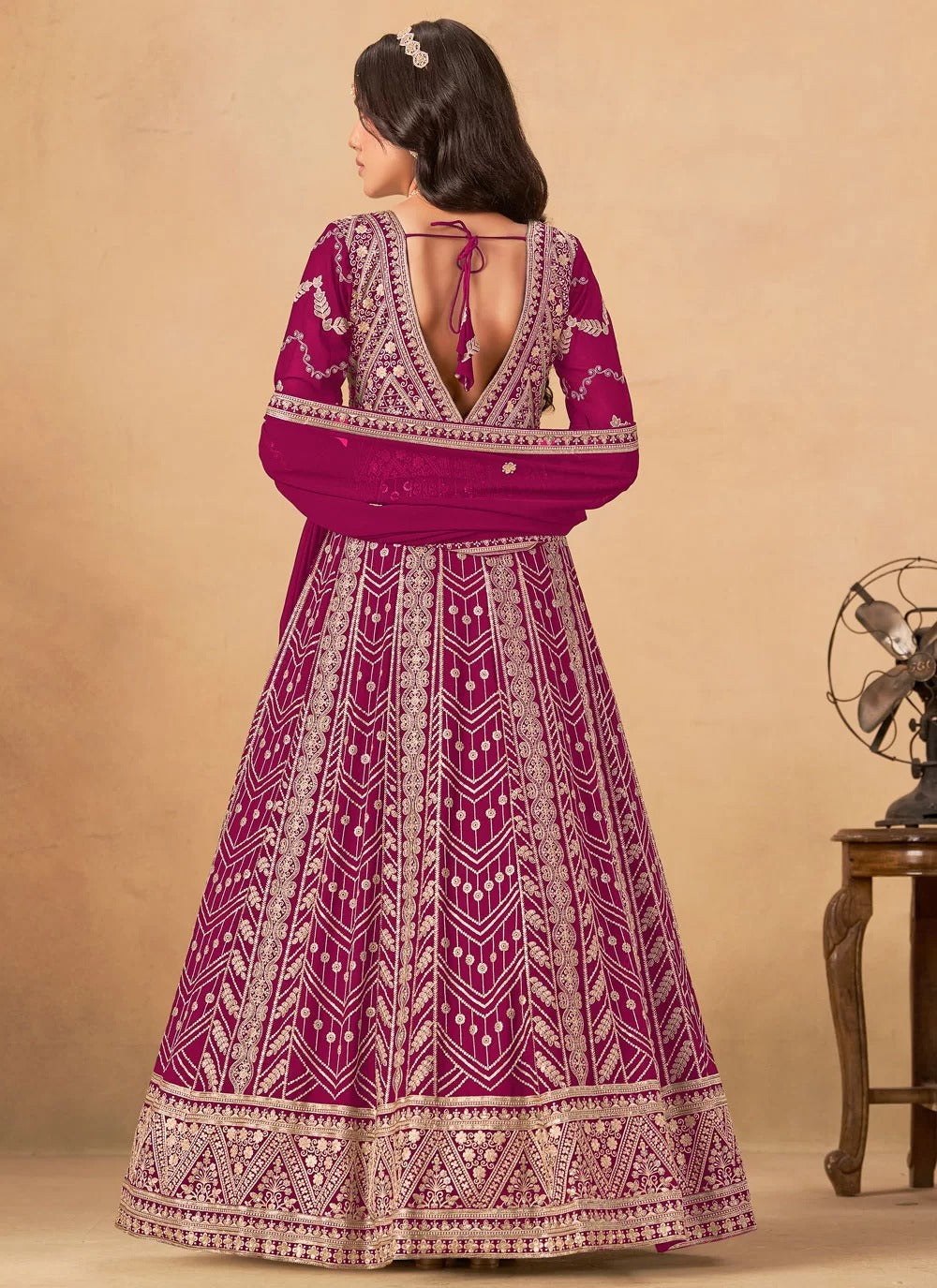 Majestic rani wedding wear anarkali suit in faux georgette
