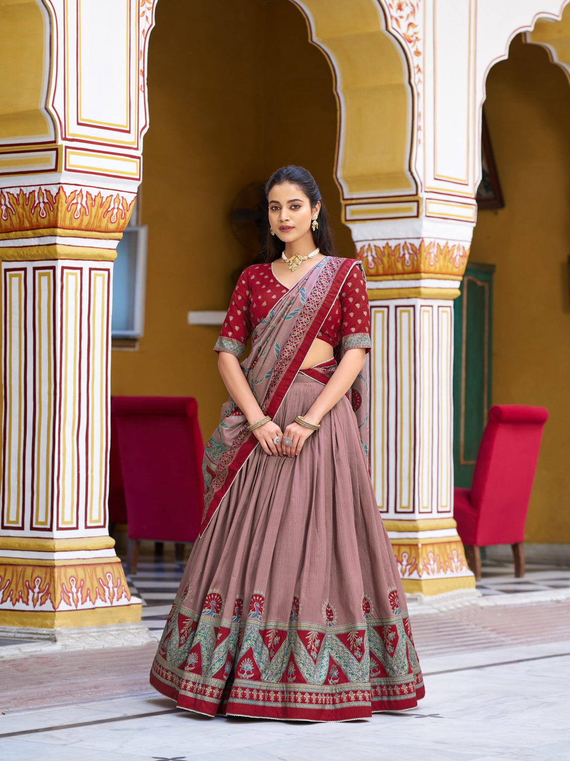 Traditional wear printed lehenga