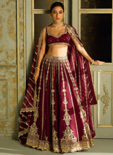 Maroon Kasturi Silk Lehenga Set