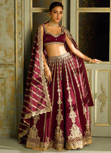 Maroon Kasturi Silk Lehenga Set