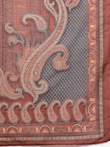 Libas Maroon Printed Crepe Straight Kurta With Trousers & Dupatta