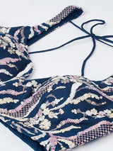 Marvelous Navy Blue Embroidered Net Lehenga Choli With Dupatta