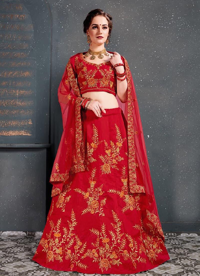 Marvelous Red Color With Silk Base Lehenga Choli