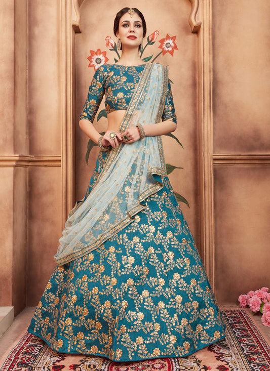 Marvelous Teal Green Color Designer Heavy Embroidred Lehenga Choli