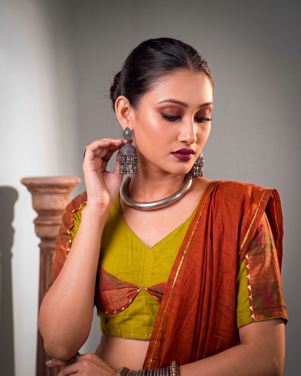 Mehendi Cotton Lehenga Choli Set