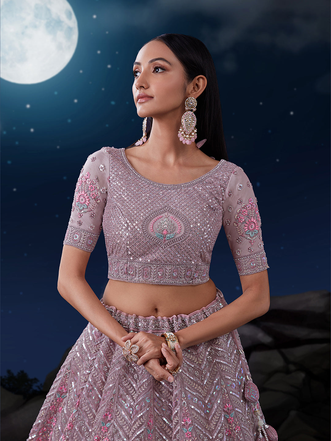 Mesmerize in Taupe Exquisite Semi-Stitched Lehenga Choli Set