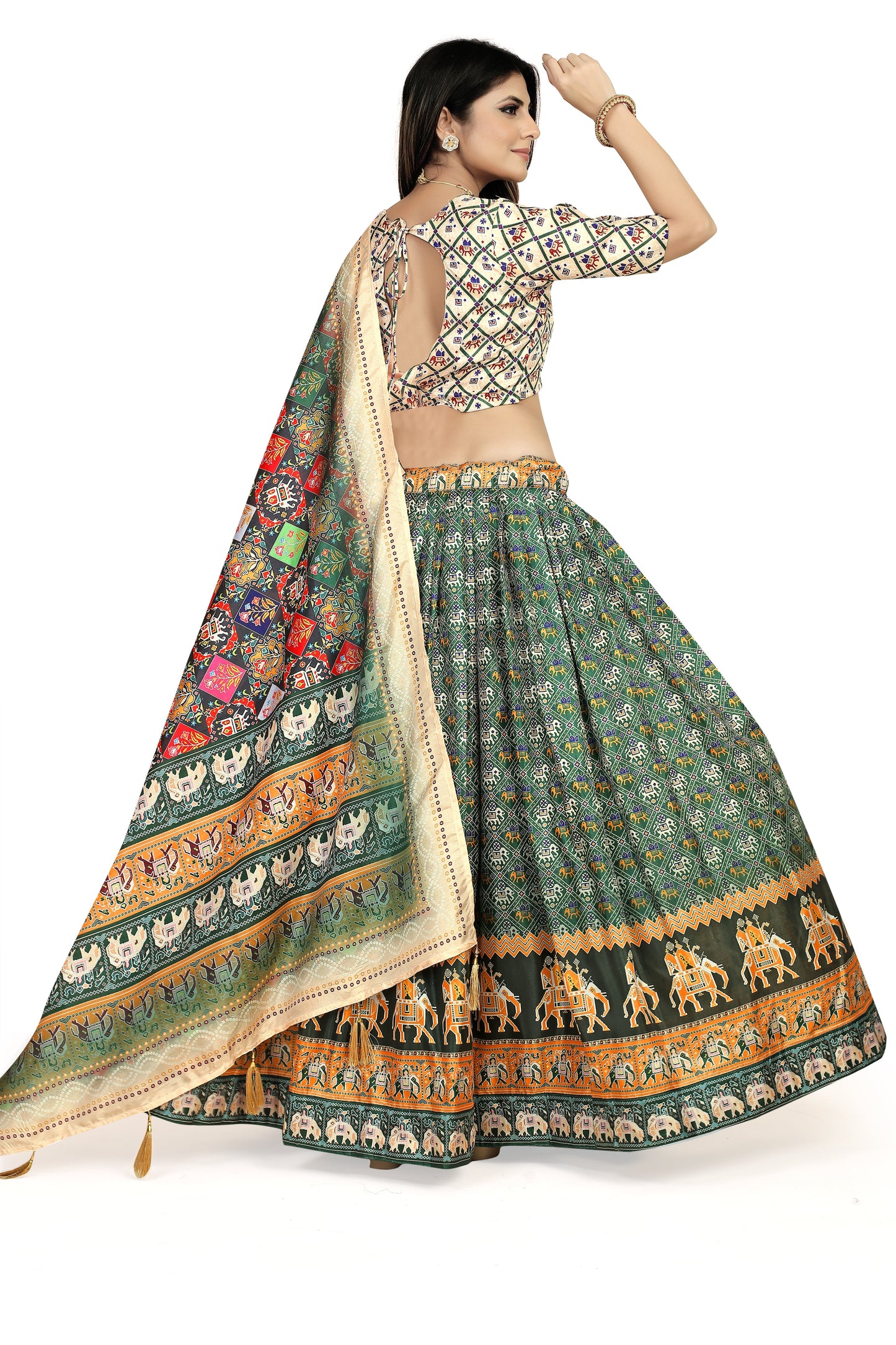 Mesmerizing Multicolor Dola Silk Lehenga Choli - Perfect for Navratri