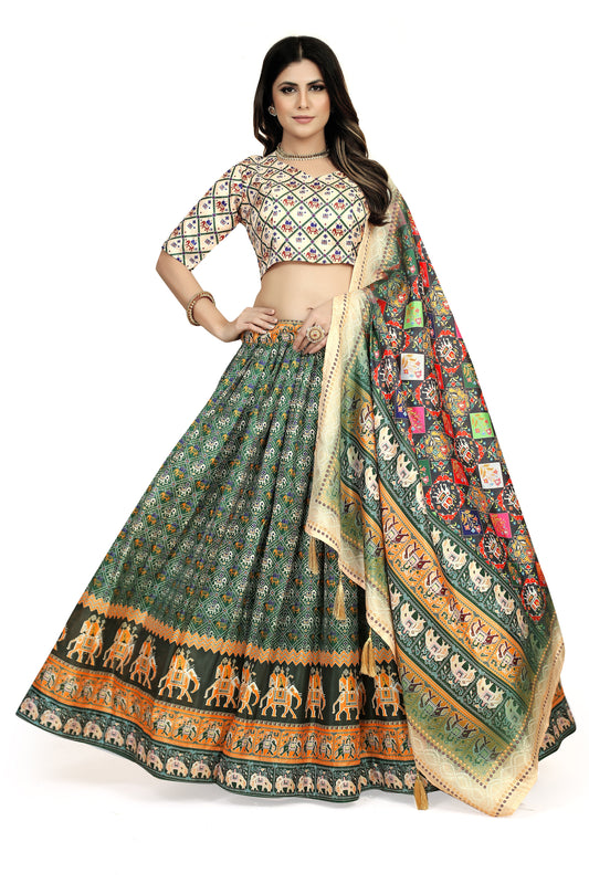 Mesmerizing Multicolor Dola Silk Lehenga Choli - Perfect for Navratri