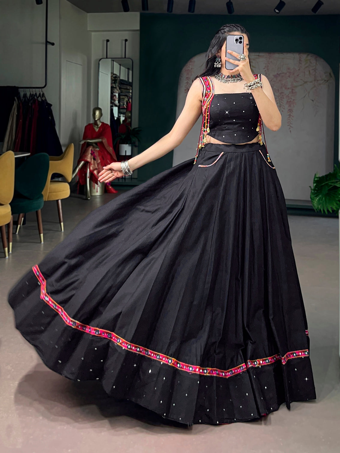 Black color cotton co ord set