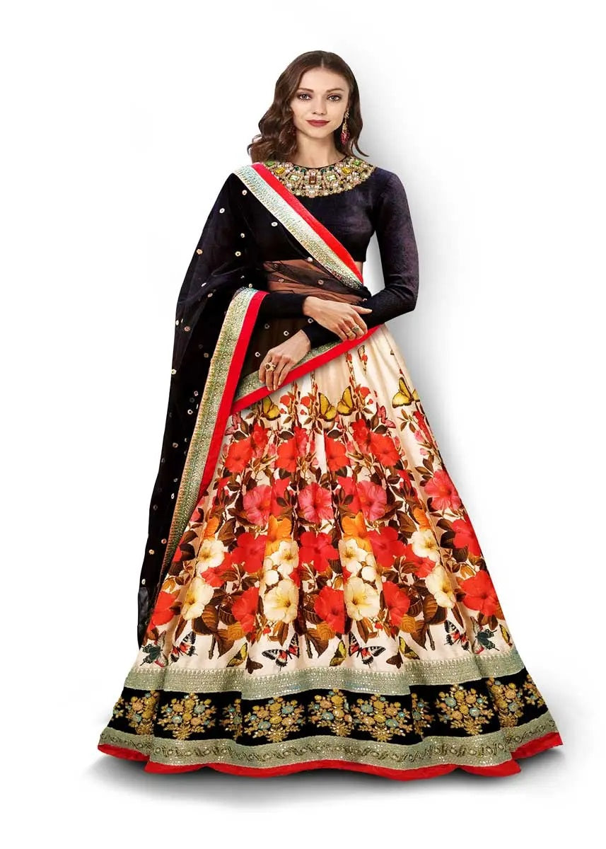 Multi color anushka sharma wedding lehenga