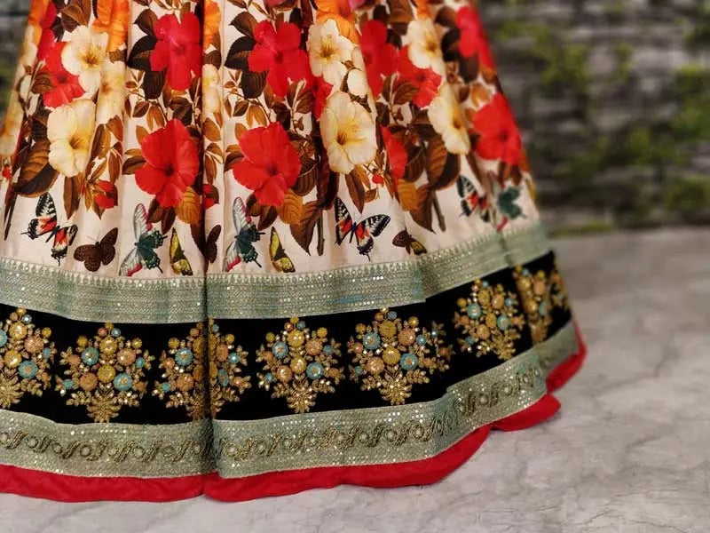 Multi color anushka sharma wedding lehenga