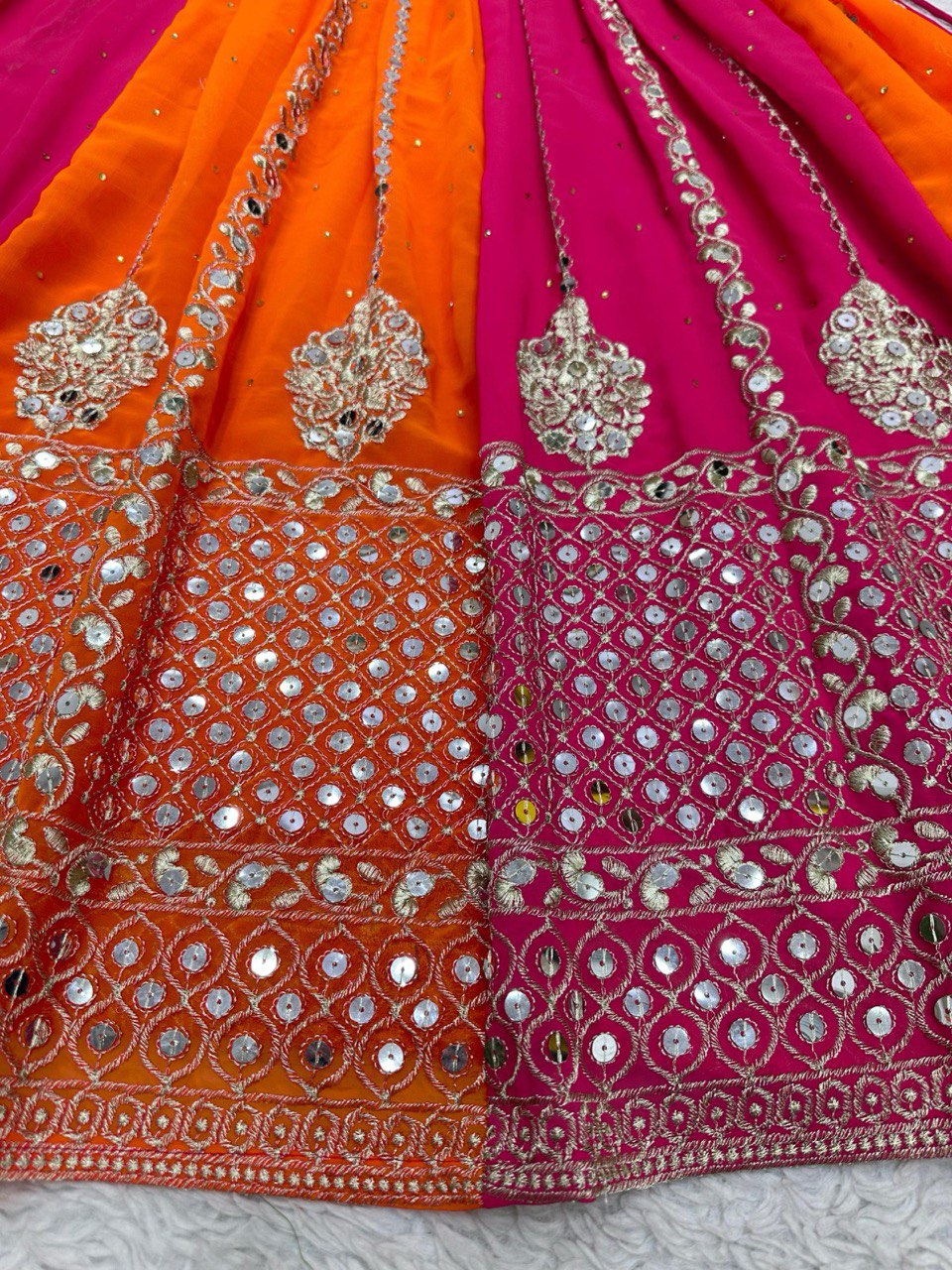 Multi Color Designer Fox Georgette Anarkali Set with Diamond Embroidery & Dupatta