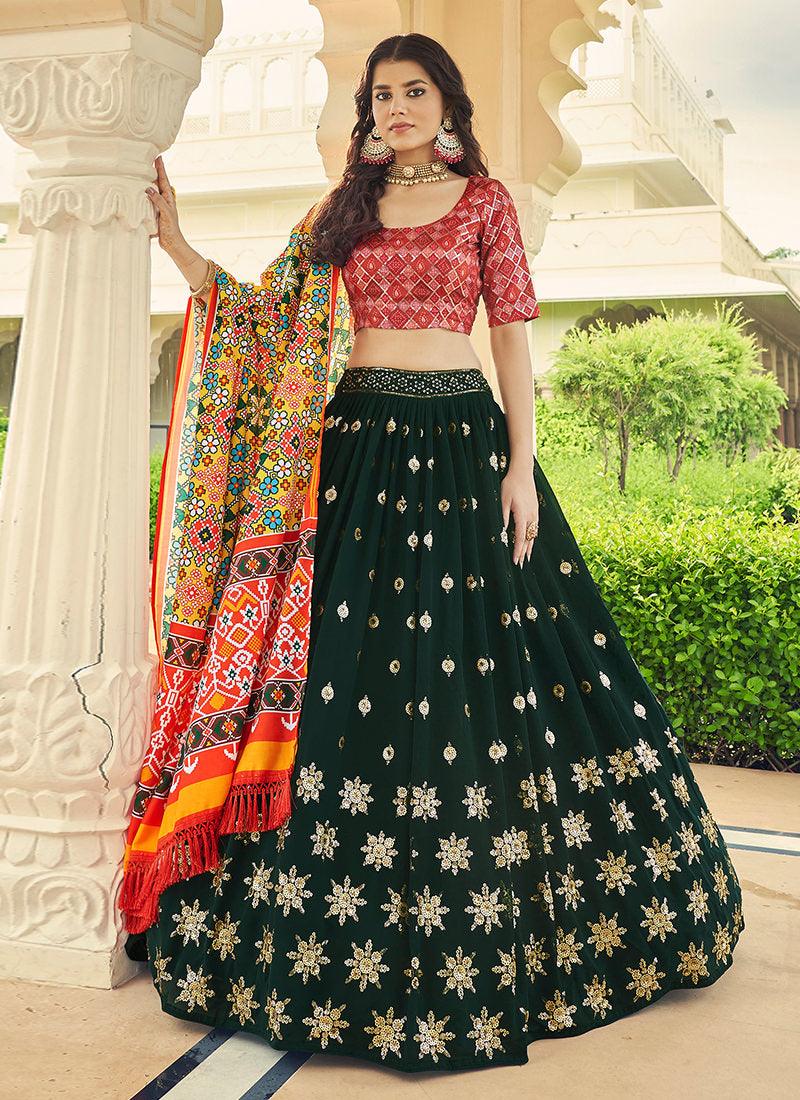 Multi-Color Flared Ghaghra Choli