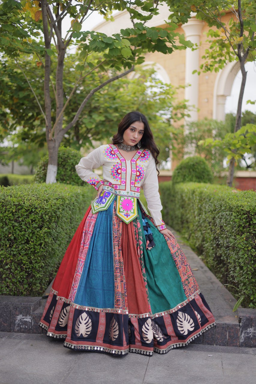 Multi Color Gamthi Cotton Lehenga Choli