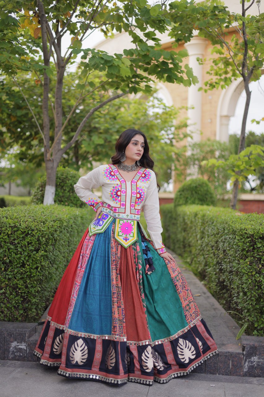 Multi Color Gamthi Cotton Lehenga Choli