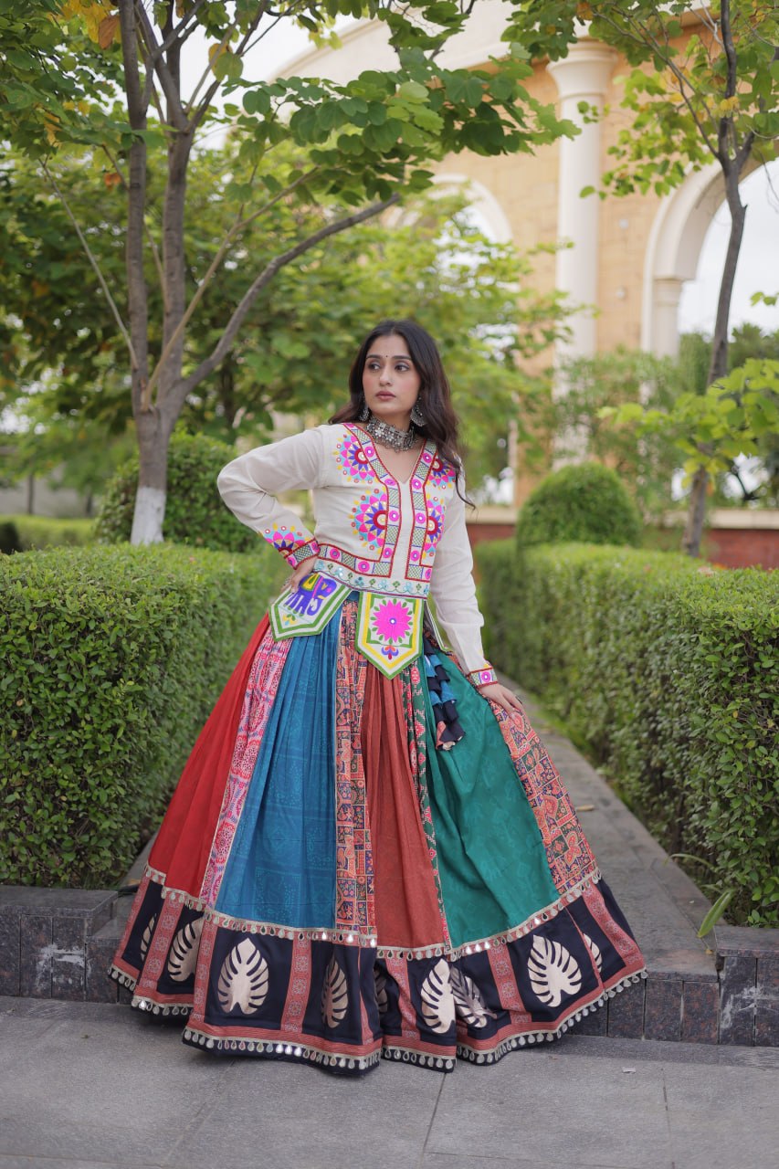 Multi Color Gamthi Cotton Lehenga Choli