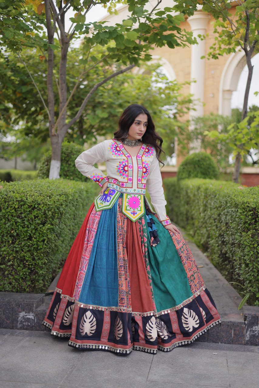Multi Color Gamthi Cotton Lehenga Choli