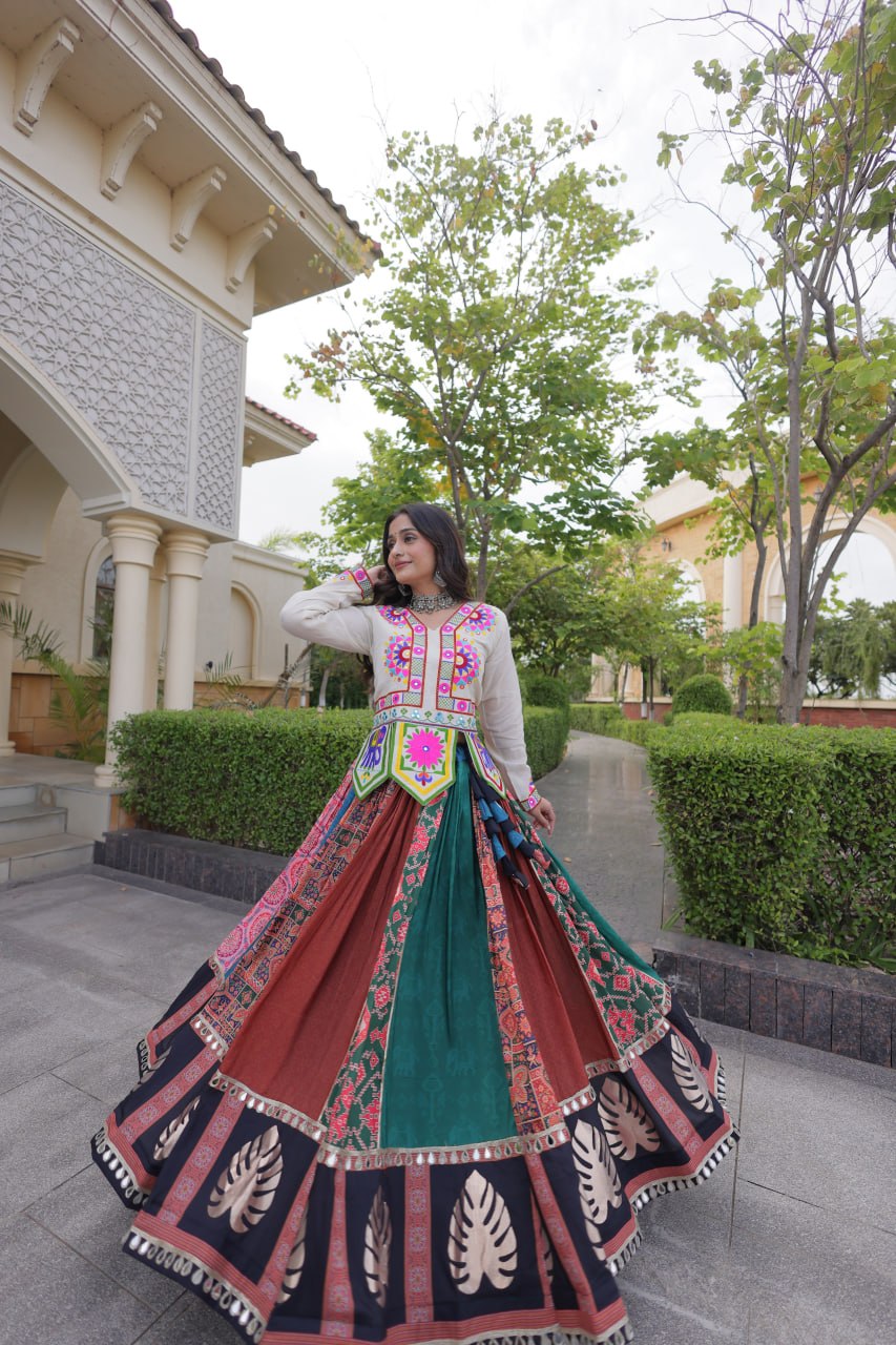 Multi Color Gamthi Cotton Lehenga Choli