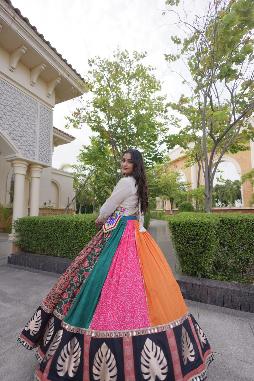 Multi Color Gamthi Cotton Lehenga Choli
