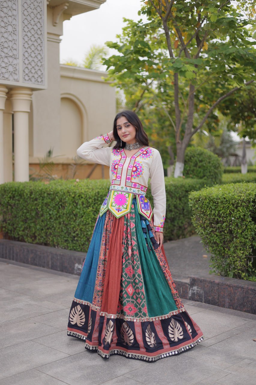 Multi Color Gamthi Cotton Lehenga Choli