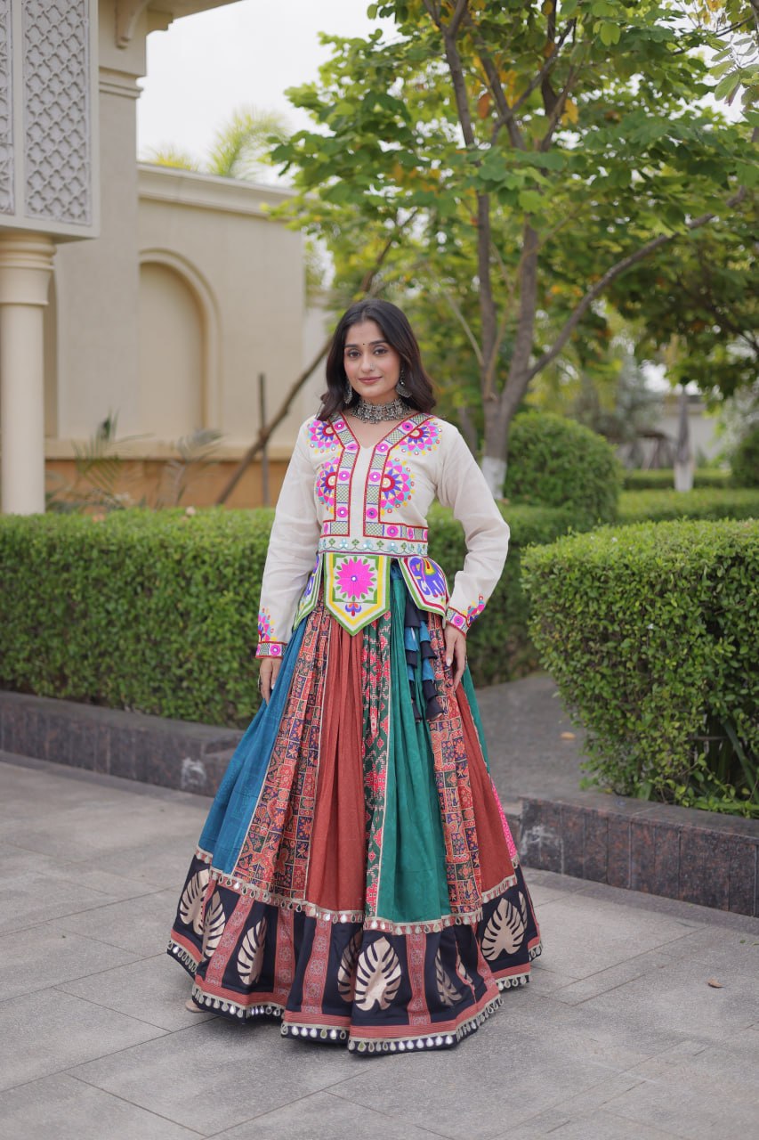 Multi Color Gamthi Cotton Lehenga Choli