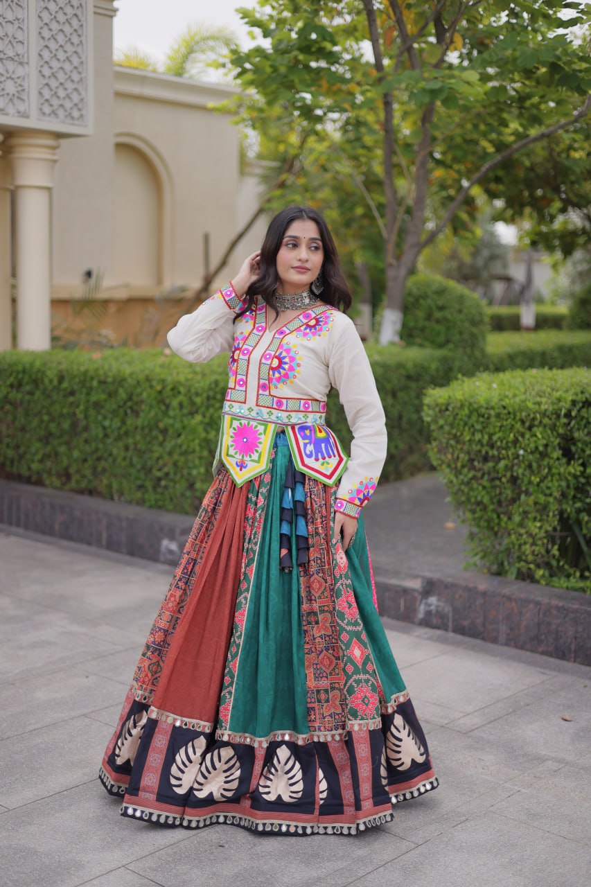 Multi Color Gamthi Cotton Lehenga Choli