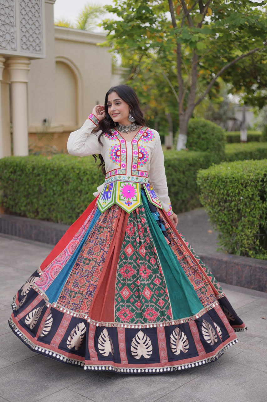 Multi Color Gamthi Cotton Lehenga Choli