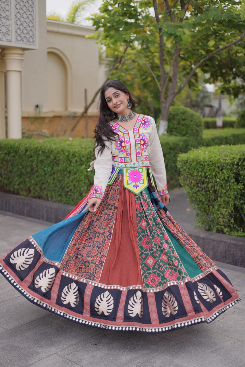 Multi Color Gamthi Cotton Lehenga Choli
