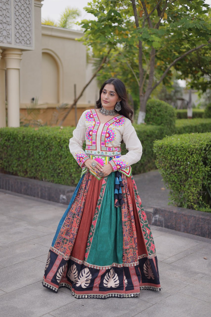 Multi Color Gamthi Cotton Lehenga Choli