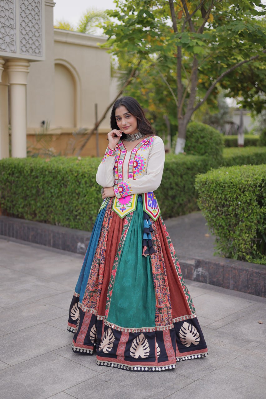 Multi Color Gamthi Cotton Lehenga Choli