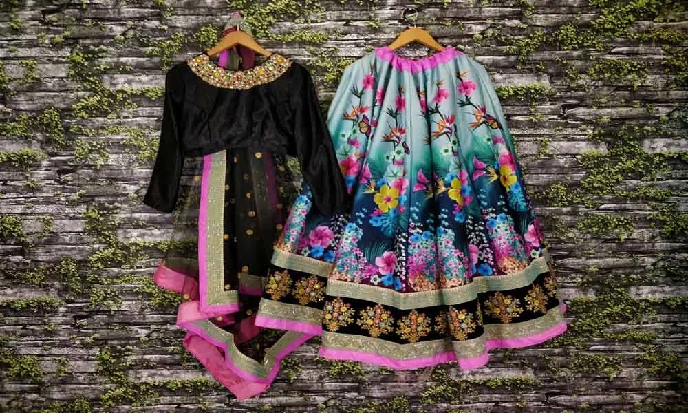 Multi color silk party wear lehenga