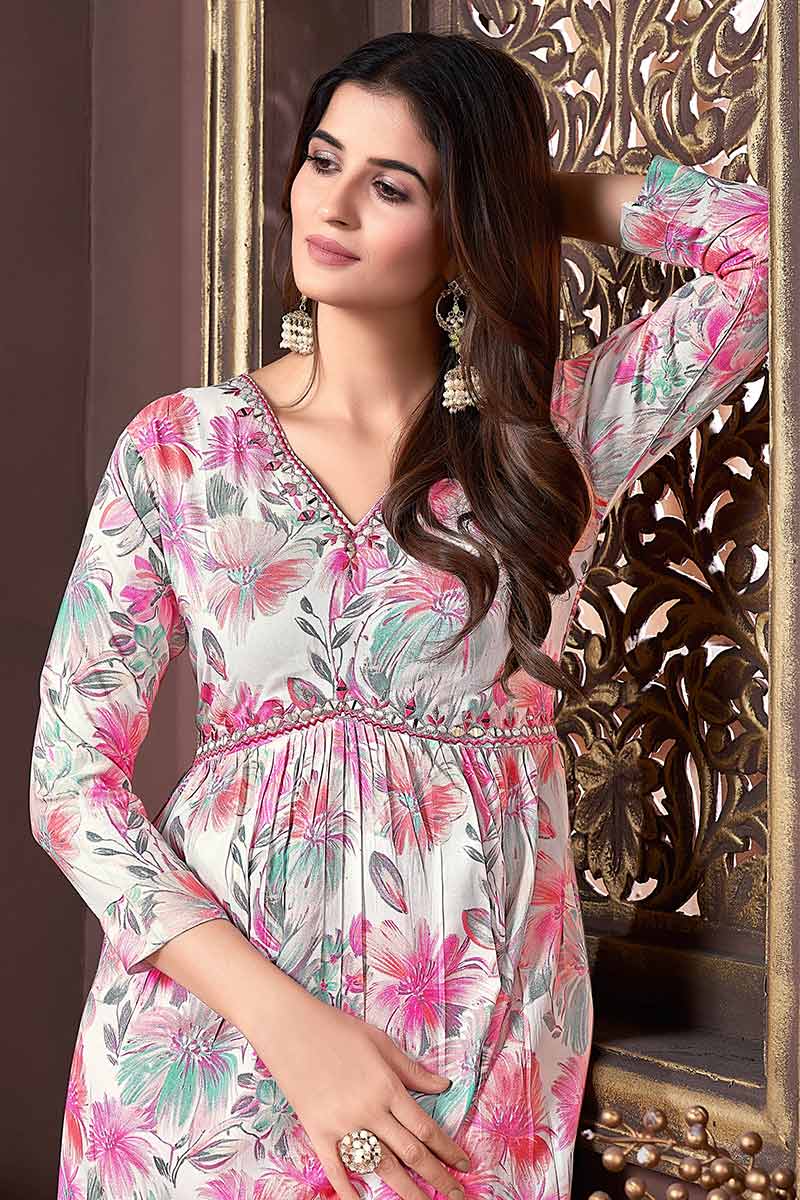 Multi color trendy alia cut rayon anarkali suit