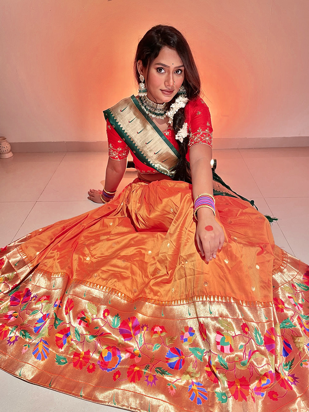 Mustard Color Weaving Zari Work Jacquard Silk Pethani Lehenga Choli