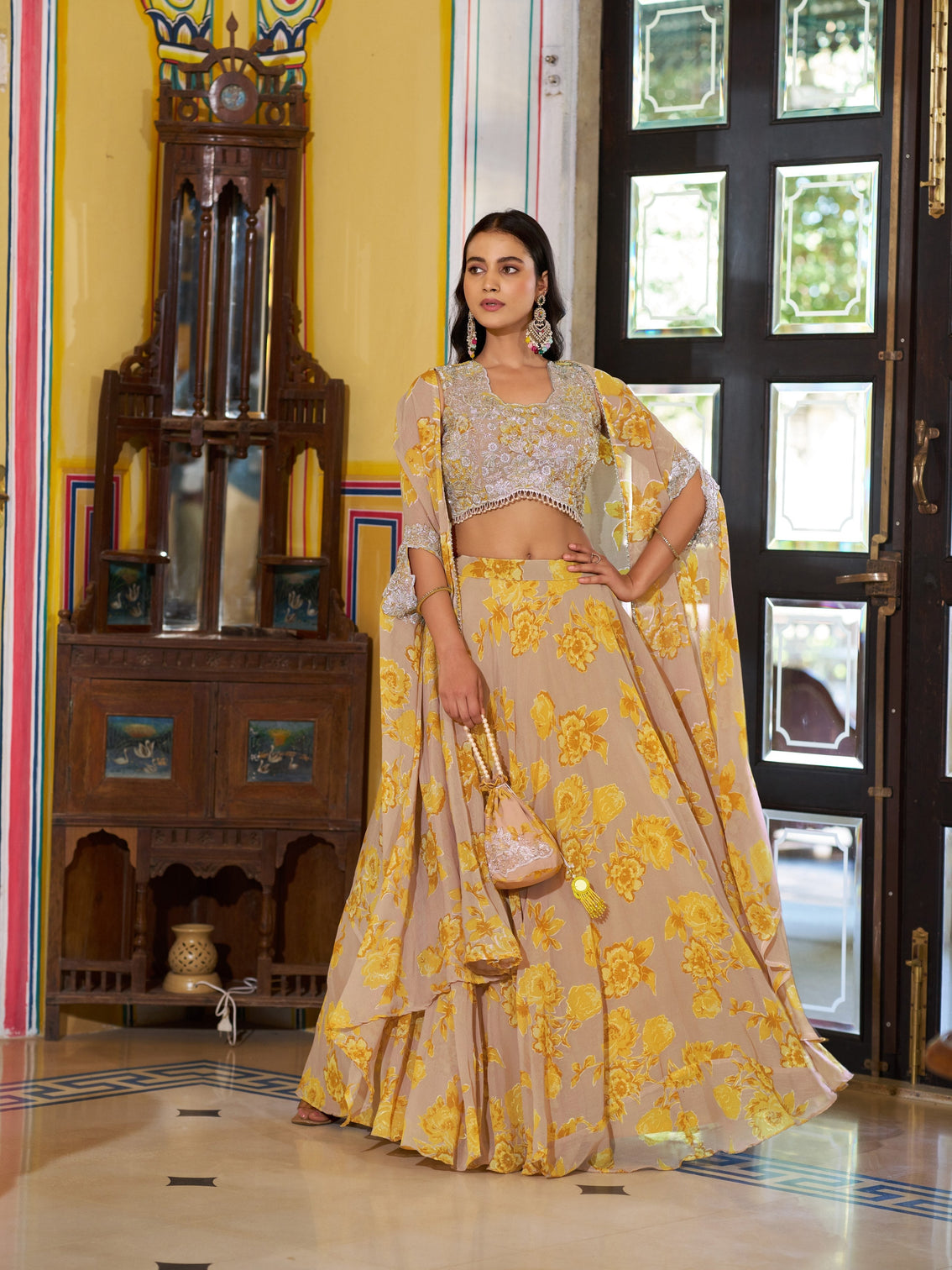 Haldi wear georgette lehenga choli