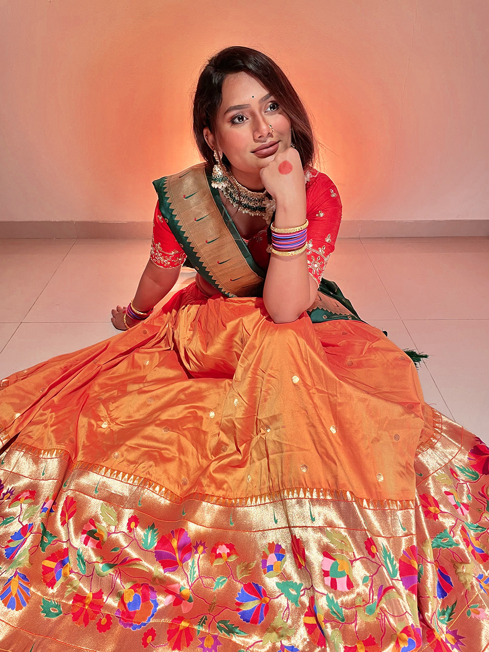 Mustard Color Weaving Zari Work Jacquard Silk Pethani Lehenga Choli