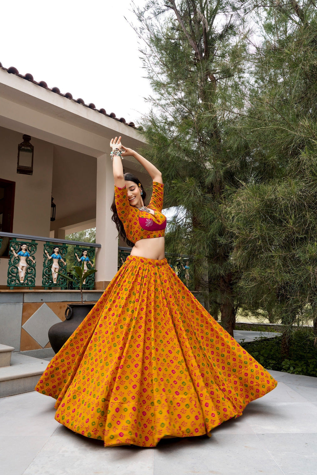 Mustard Navratri Glam Lehenga Set