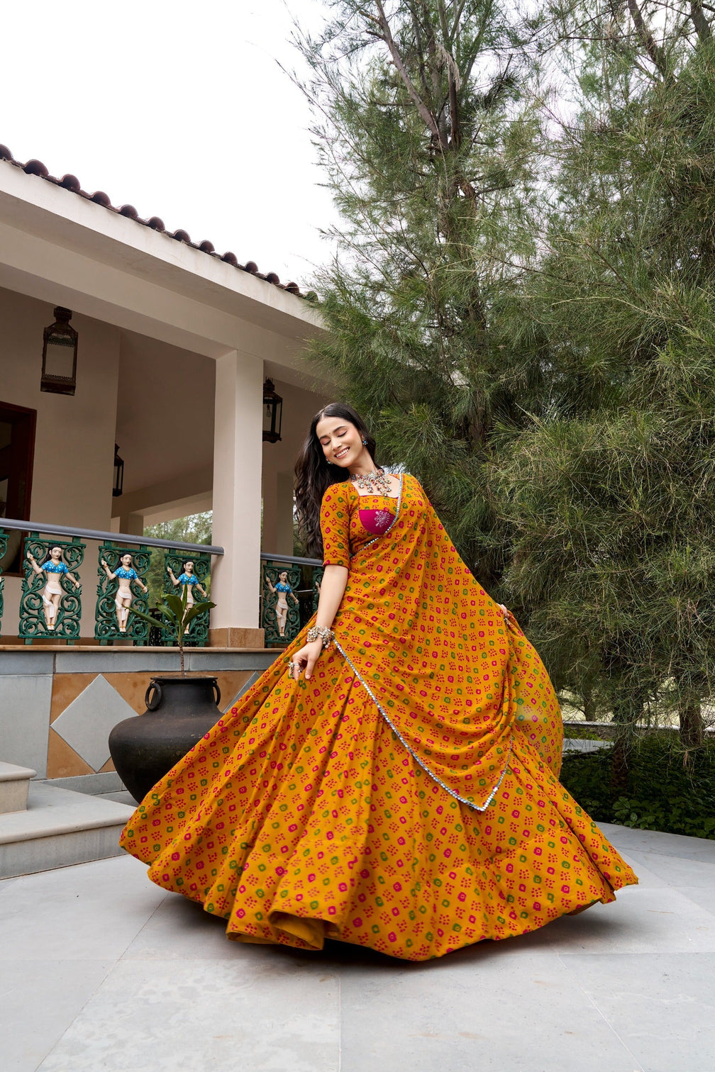 Mustard Navratri Glam Lehenga Set