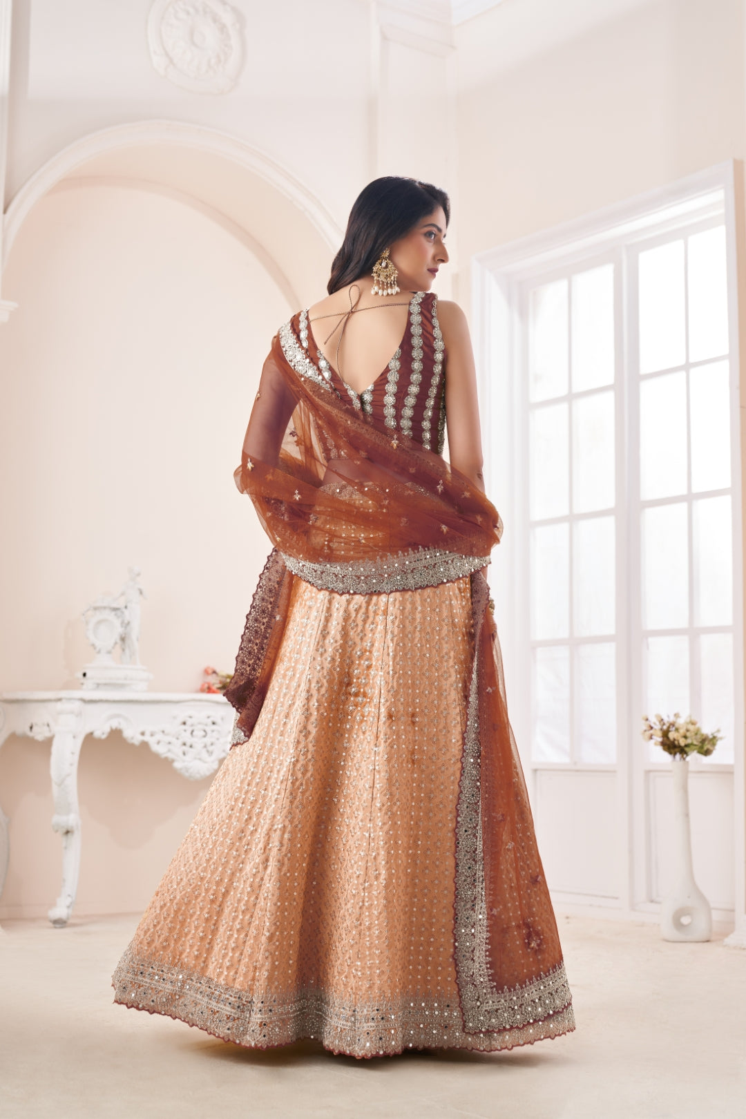 Shimmering Mustard Party Wear Lehenga Choli Set - Embroidered Elegance