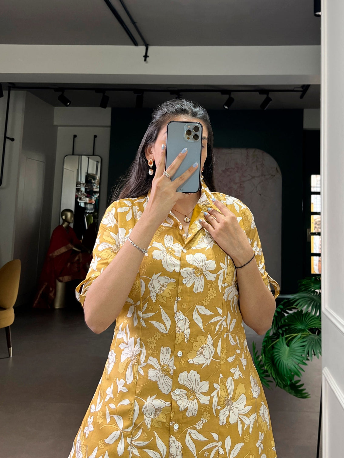 Mustard Printed Top & Bottom Set