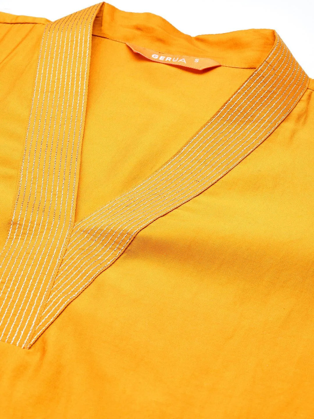 Mameraa Mustard Solid Straight Suit With Dupatta